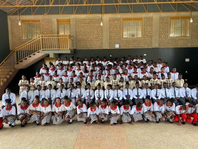Many students in their uniforms at FNC Academy Uganda. 